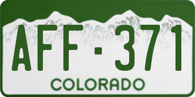 CO license plate AFF371