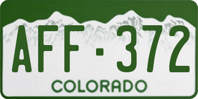CO license plate AFF372