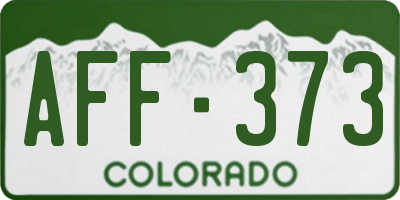 CO license plate AFF373