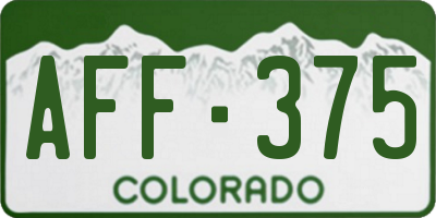 CO license plate AFF375
