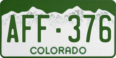 CO license plate AFF376
