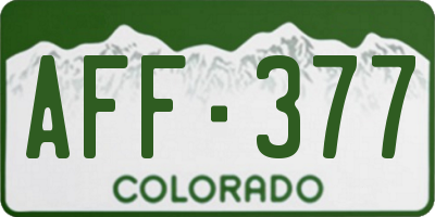 CO license plate AFF377