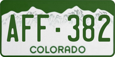 CO license plate AFF382
