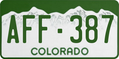 CO license plate AFF387