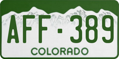 CO license plate AFF389