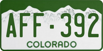 CO license plate AFF392