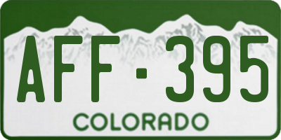 CO license plate AFF395