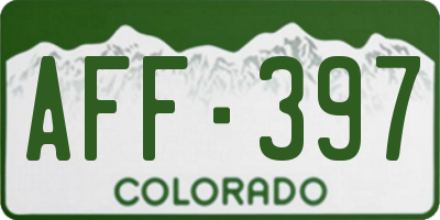 CO license plate AFF397