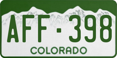 CO license plate AFF398