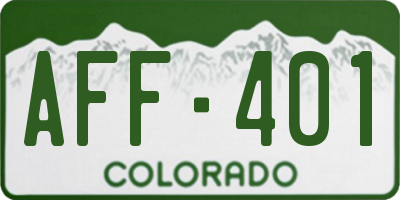 CO license plate AFF401