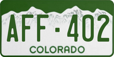 CO license plate AFF402