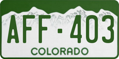 CO license plate AFF403