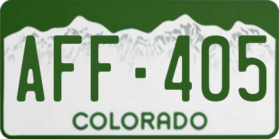 CO license plate AFF405