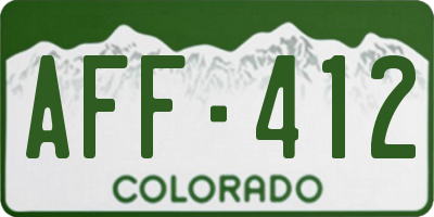 CO license plate AFF412