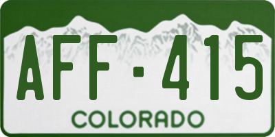 CO license plate AFF415