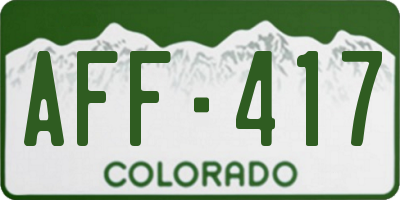 CO license plate AFF417