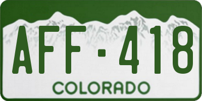 CO license plate AFF418