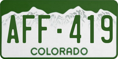 CO license plate AFF419