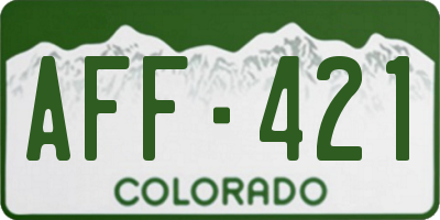 CO license plate AFF421