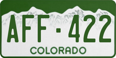 CO license plate AFF422