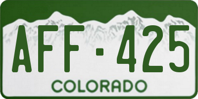 CO license plate AFF425