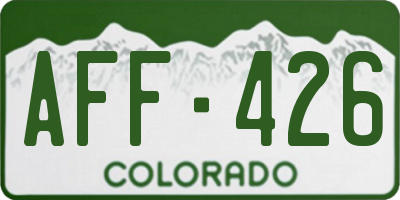 CO license plate AFF426