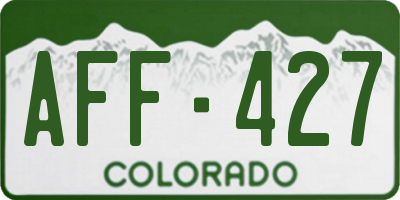 CO license plate AFF427