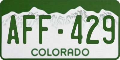 CO license plate AFF429