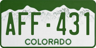 CO license plate AFF431