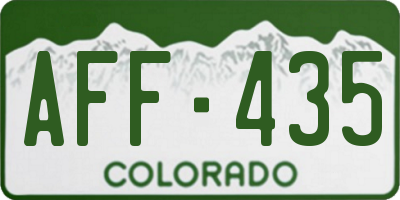 CO license plate AFF435