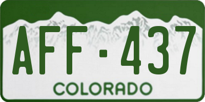 CO license plate AFF437