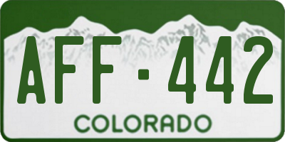 CO license plate AFF442