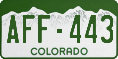 CO license plate AFF443