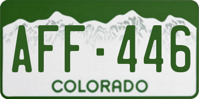CO license plate AFF446