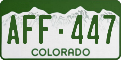 CO license plate AFF447