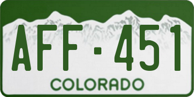 CO license plate AFF451