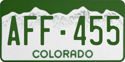 CO license plate AFF455