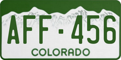 CO license plate AFF456