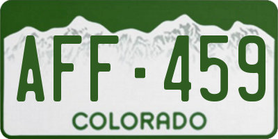 CO license plate AFF459