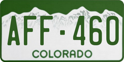 CO license plate AFF460