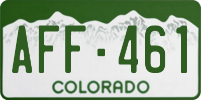CO license plate AFF461
