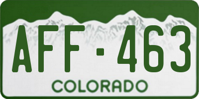 CO license plate AFF463