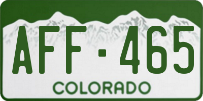 CO license plate AFF465