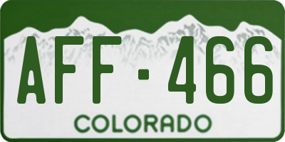 CO license plate AFF466