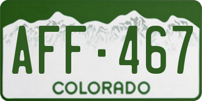 CO license plate AFF467