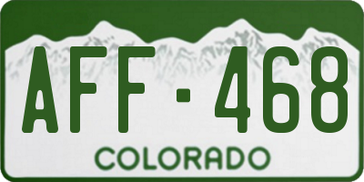 CO license plate AFF468