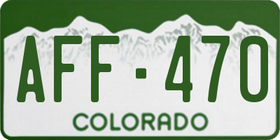 CO license plate AFF470