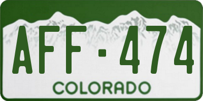 CO license plate AFF474