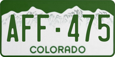 CO license plate AFF475