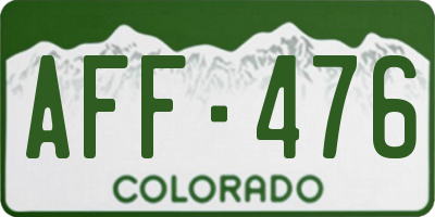 CO license plate AFF476